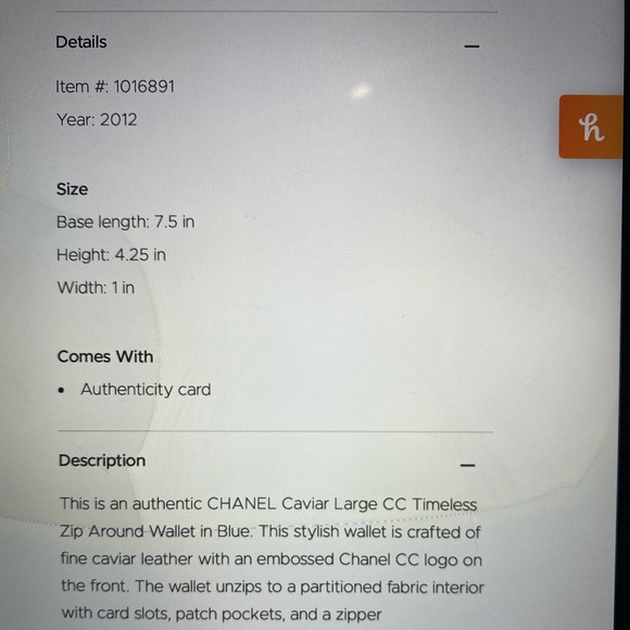 CHANEL NAVY CAVIAR LEATHER TIMELESS ZIPPY WALLET Gently used - Picture 8 of 8